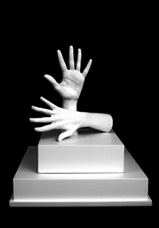 Cast hands as a contemporary sculpture piece