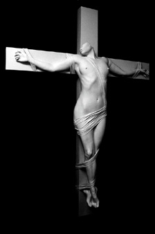 Life Size Cast on Cross with Drapes