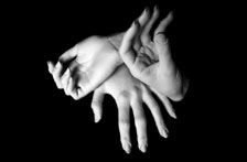 Cast hands as a sculpture piece